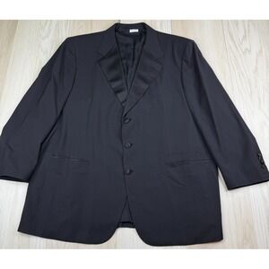 Brioni Roma Traiano Mens Blazer Black Woo Single Breasted Long Sleeve Size 58R